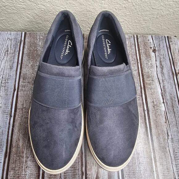 Clarks cloud steppers audreigh eve slip on platform sneaker blue Women's 9W - Picture 6 of 8